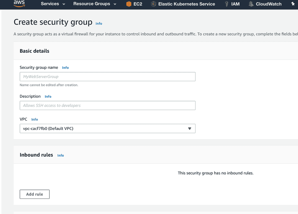 Security group name