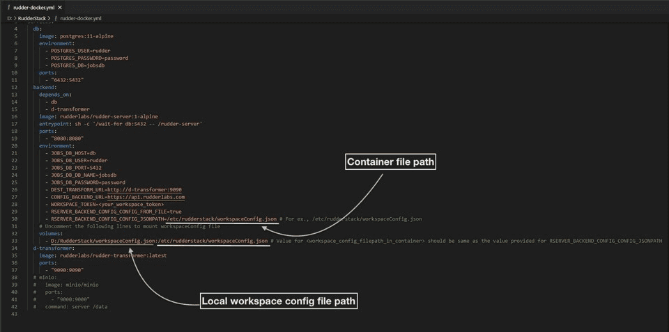 Rudder Docker YML file